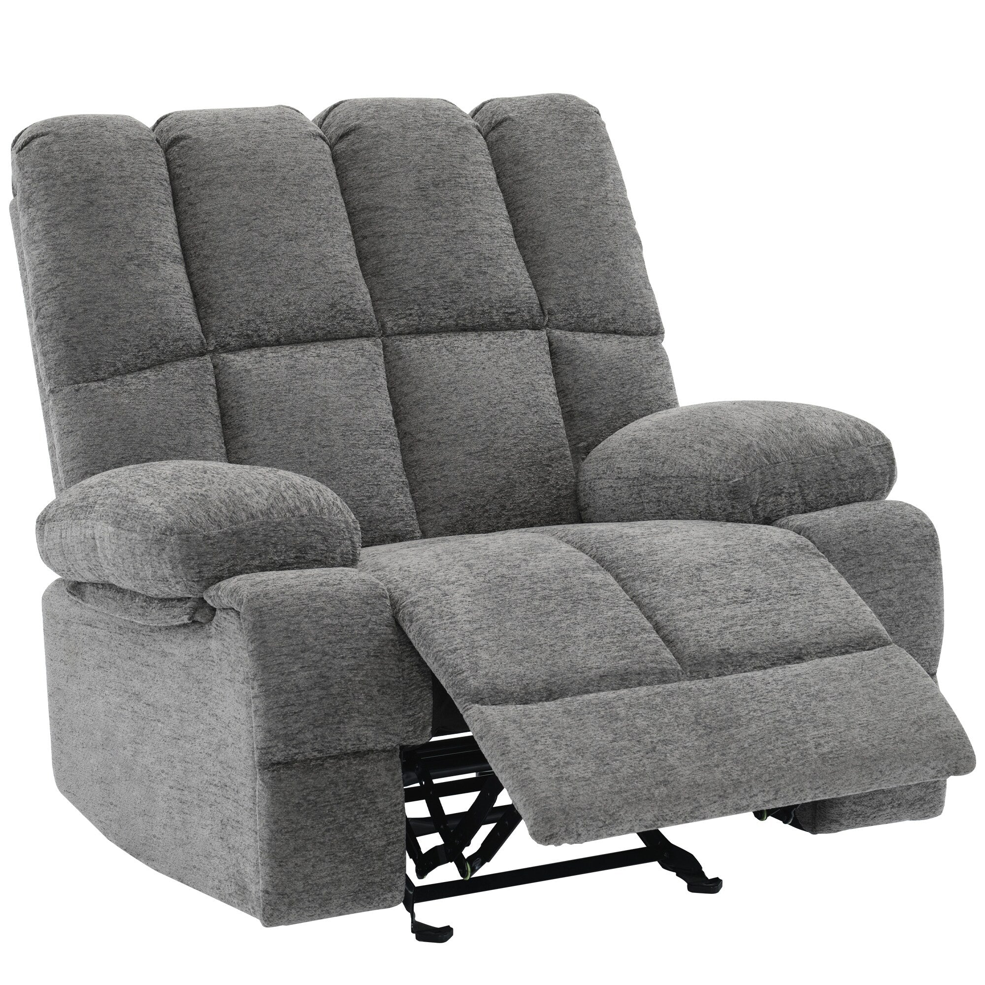Grey Oversized Rocking Recliner with 30° Rocking and 160° Recline