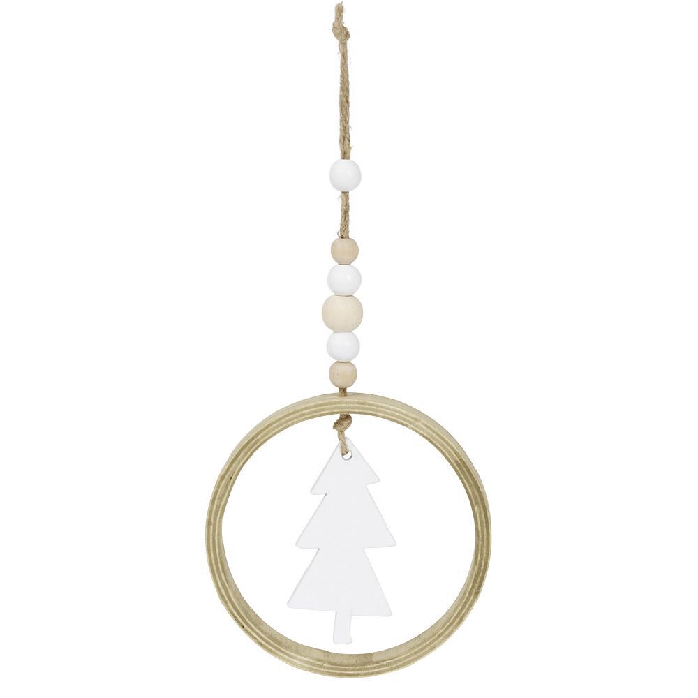 Cercle en bois fantaisie à suspendre Ø8cm - 3 modèles