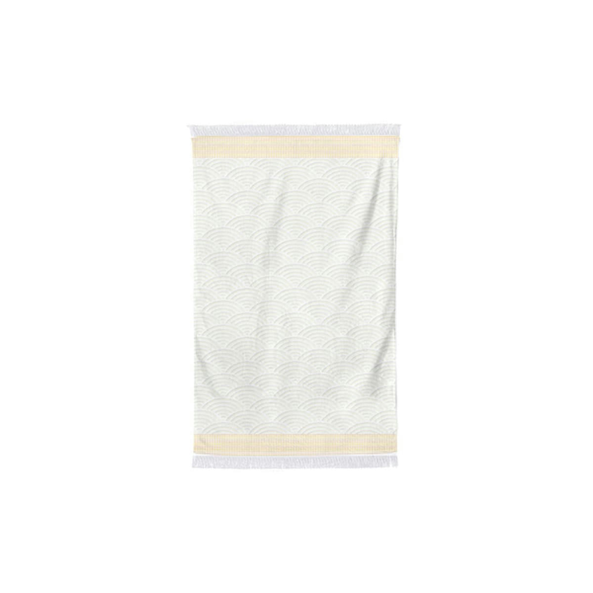 ARTEA - Serviette invité coton Ecru et Jaune 30x50 cm