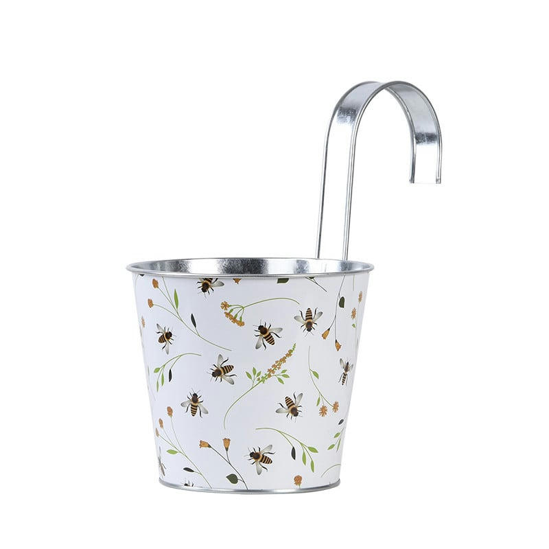 - Cache pot en zinc abeilles avec crochet