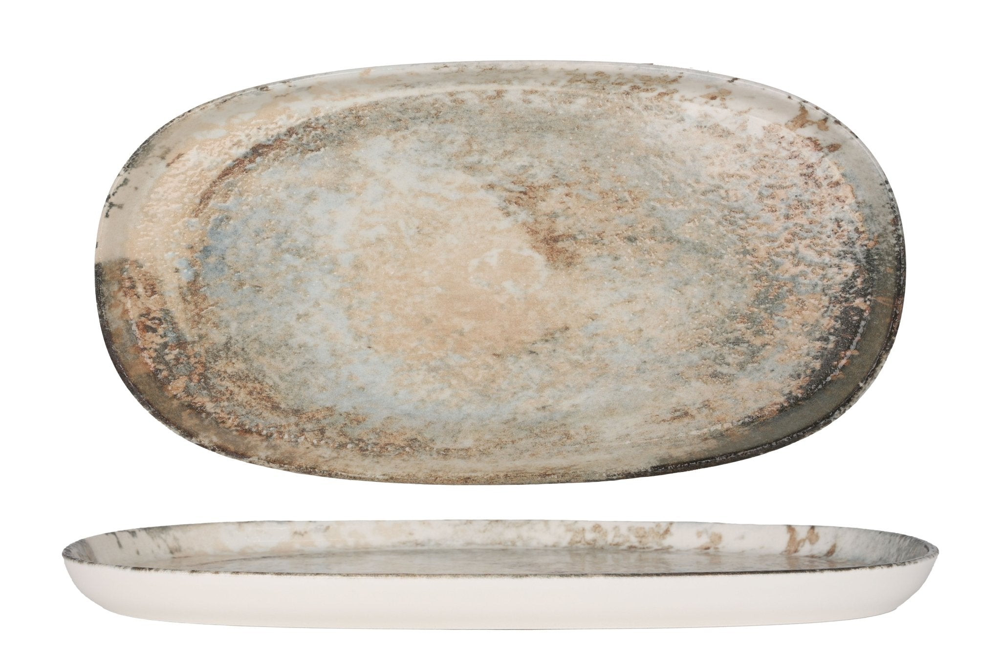 Rinart Serveerschaal - Obvara - Porselein - 35x18 cm - set van 2