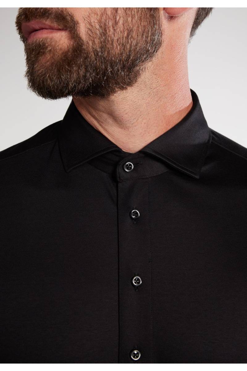 ETERNA 1863 Modern Fit Longsleeve Poloshirt schwarz, Einfarbig