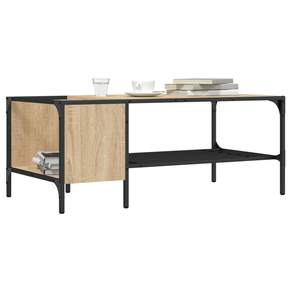 Stolik Kawowy Ława Stół Dąb Sonoma 100x51x40 Półka Do Salonu Do Pokoju