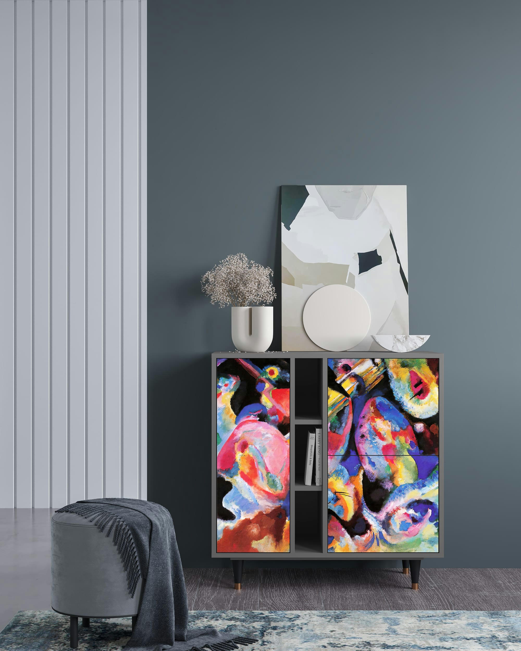 KANDINSKY - Buffet  multicolore 3 portes L 94 cm
