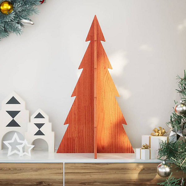 Arbre de Noël en bois pour décoration 80 cm bois de pin massif vidaXL