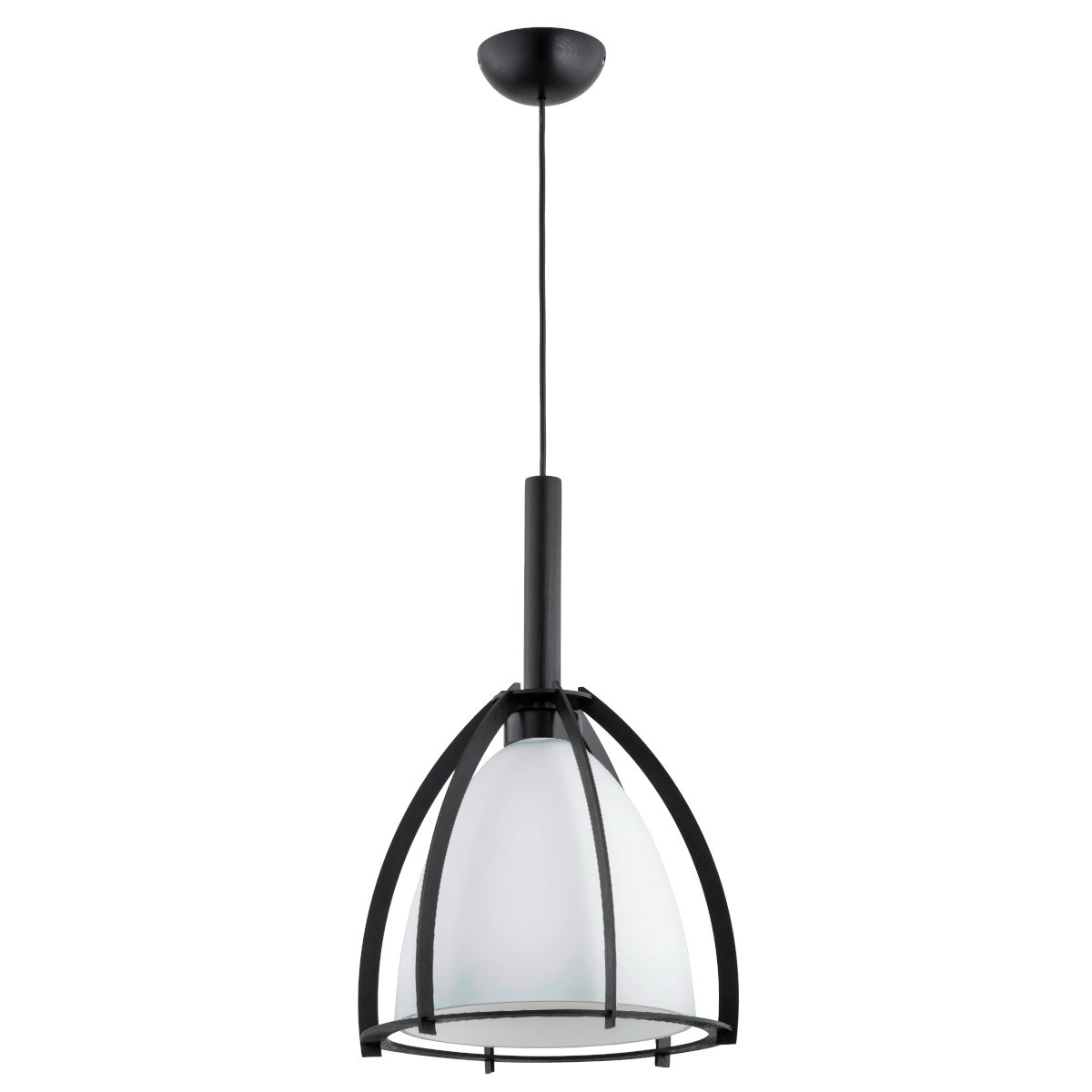 Lampa wisząca czarno-biała POMA 1xE27x15W wym: 95x30x30 cm Alfa