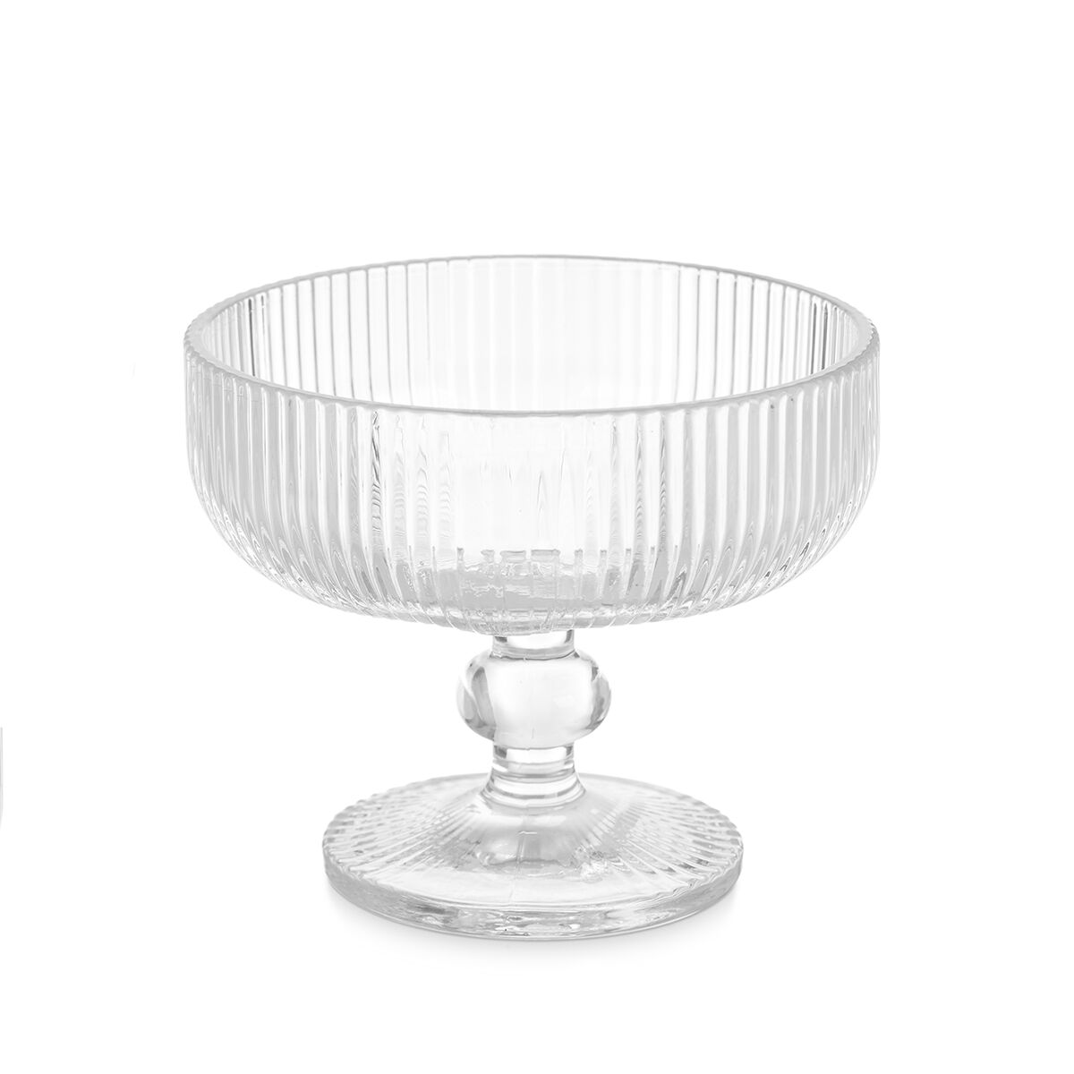 Taça de gelado riscas transparente em vidro 31cl