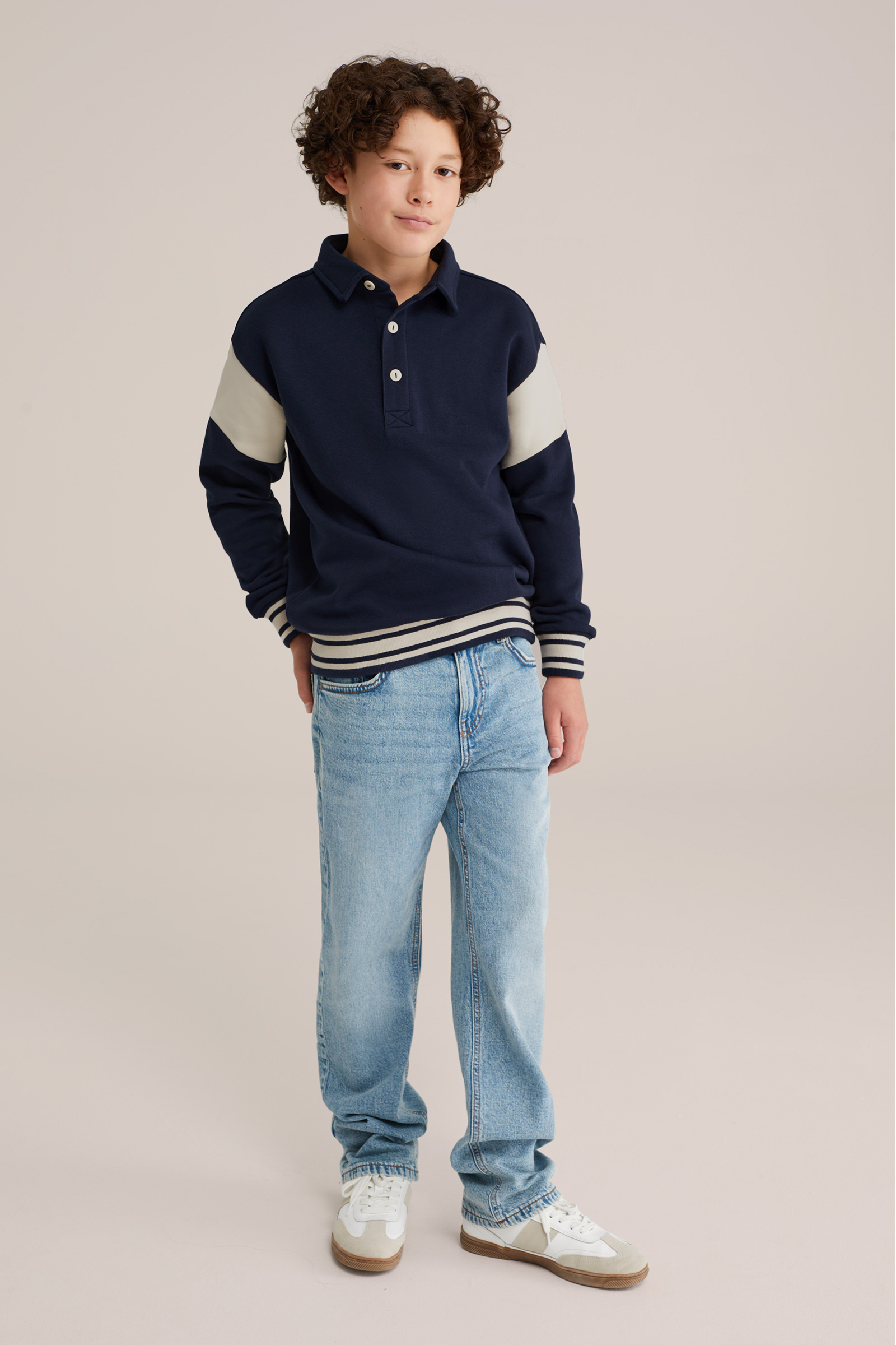 Jongens sweater met polokraag