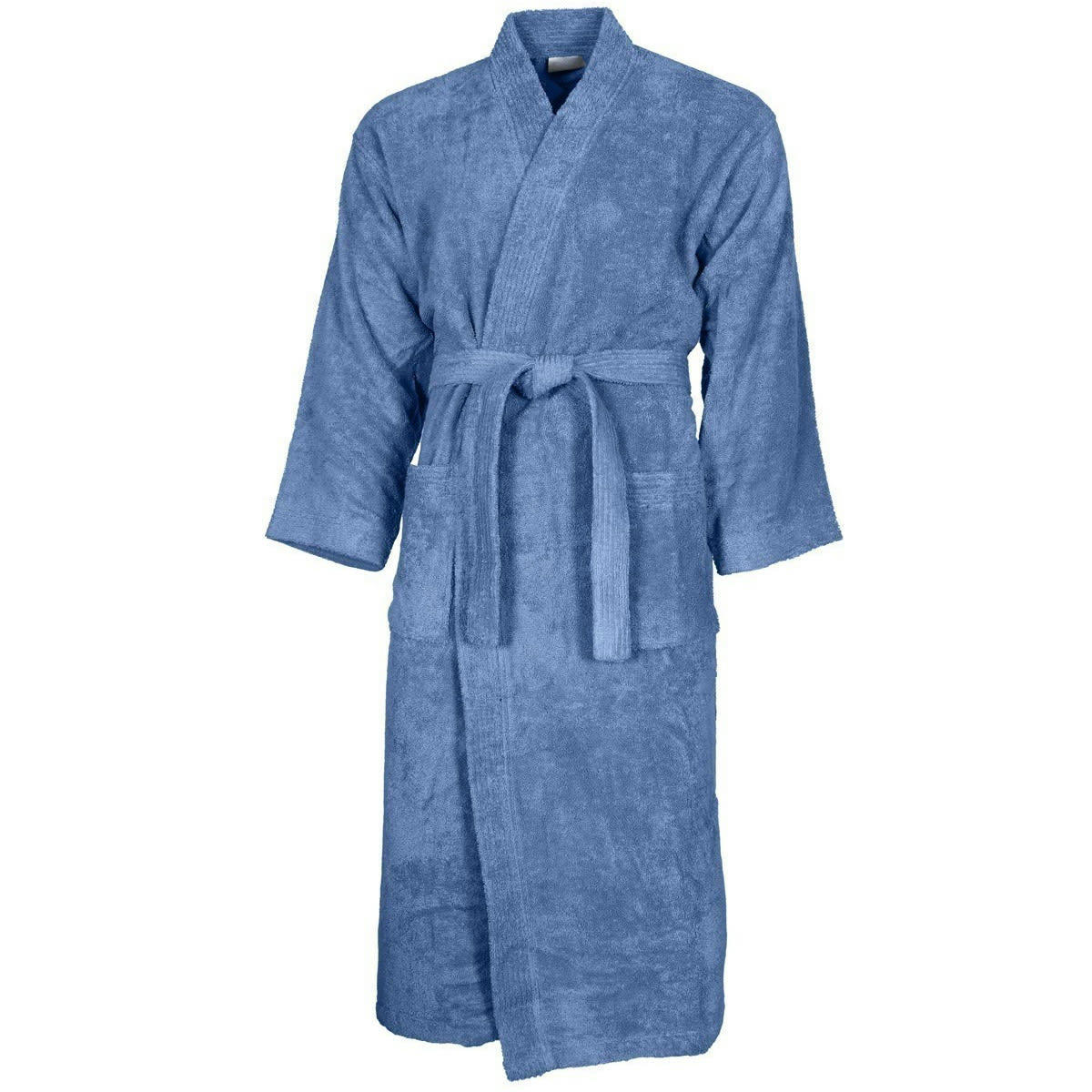 LUXURY - Peignoir col kimono en coton  Cobalt M