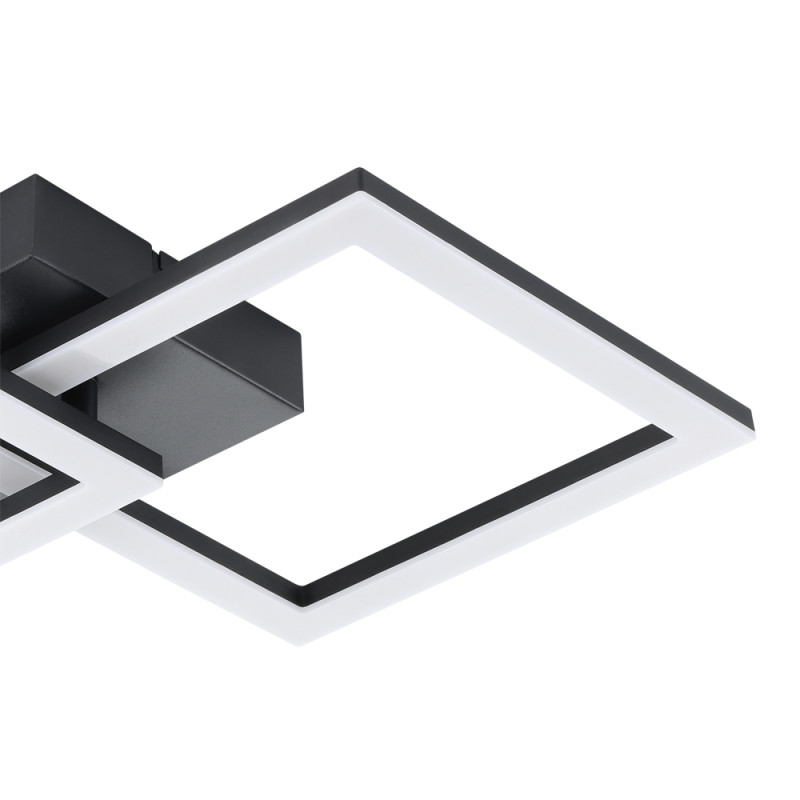 Plafonnier LED Huerta noir blanc neutre 2500 lm 22 W EGLO