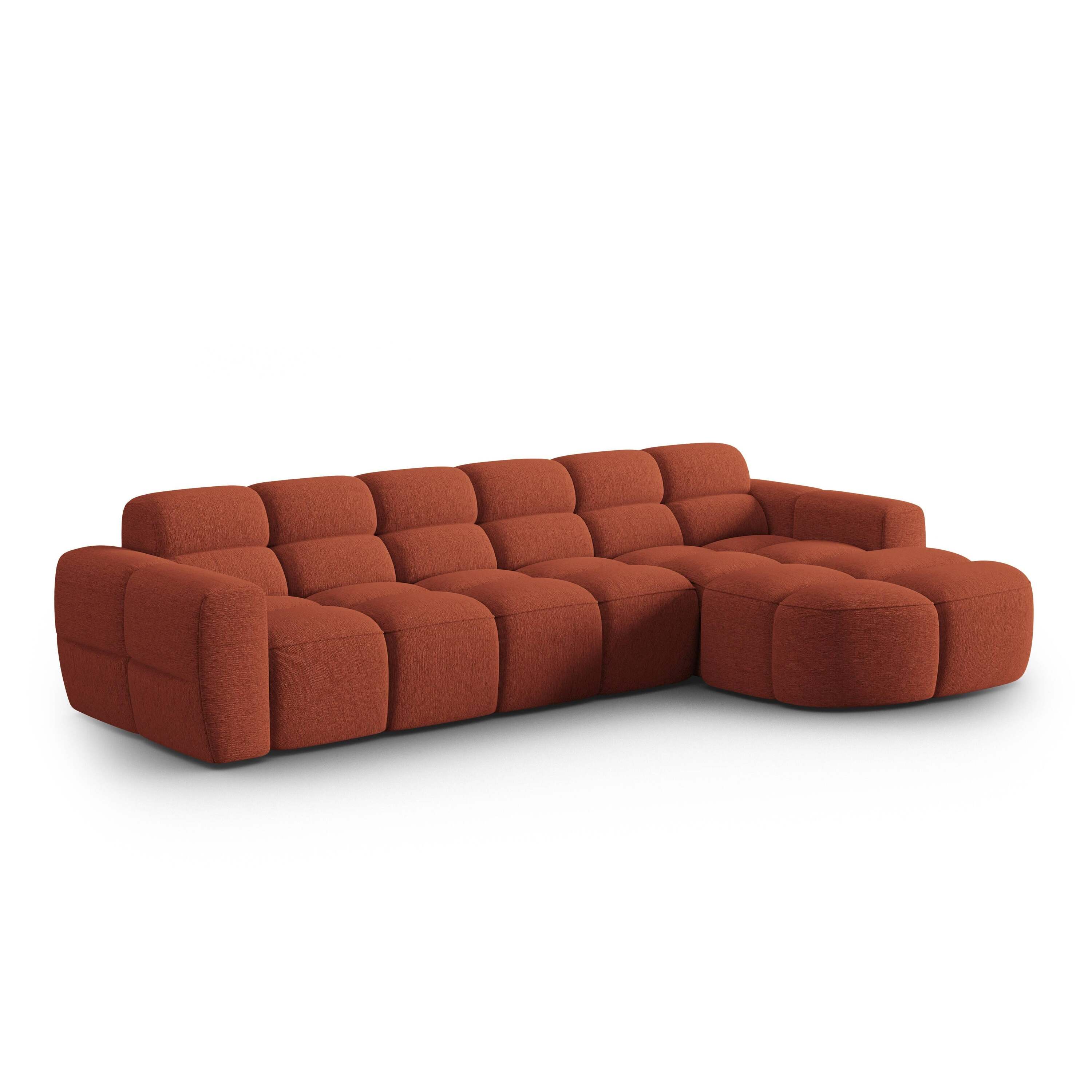 Micadoni Lisa Hoekbank met Chaise Longue Rechts - Koraal