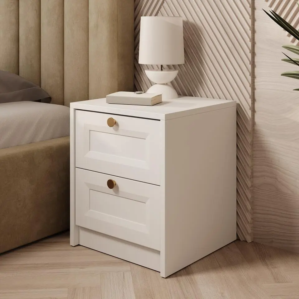 Meubella - Nachtkastje Rumble - Wit - 40 cm