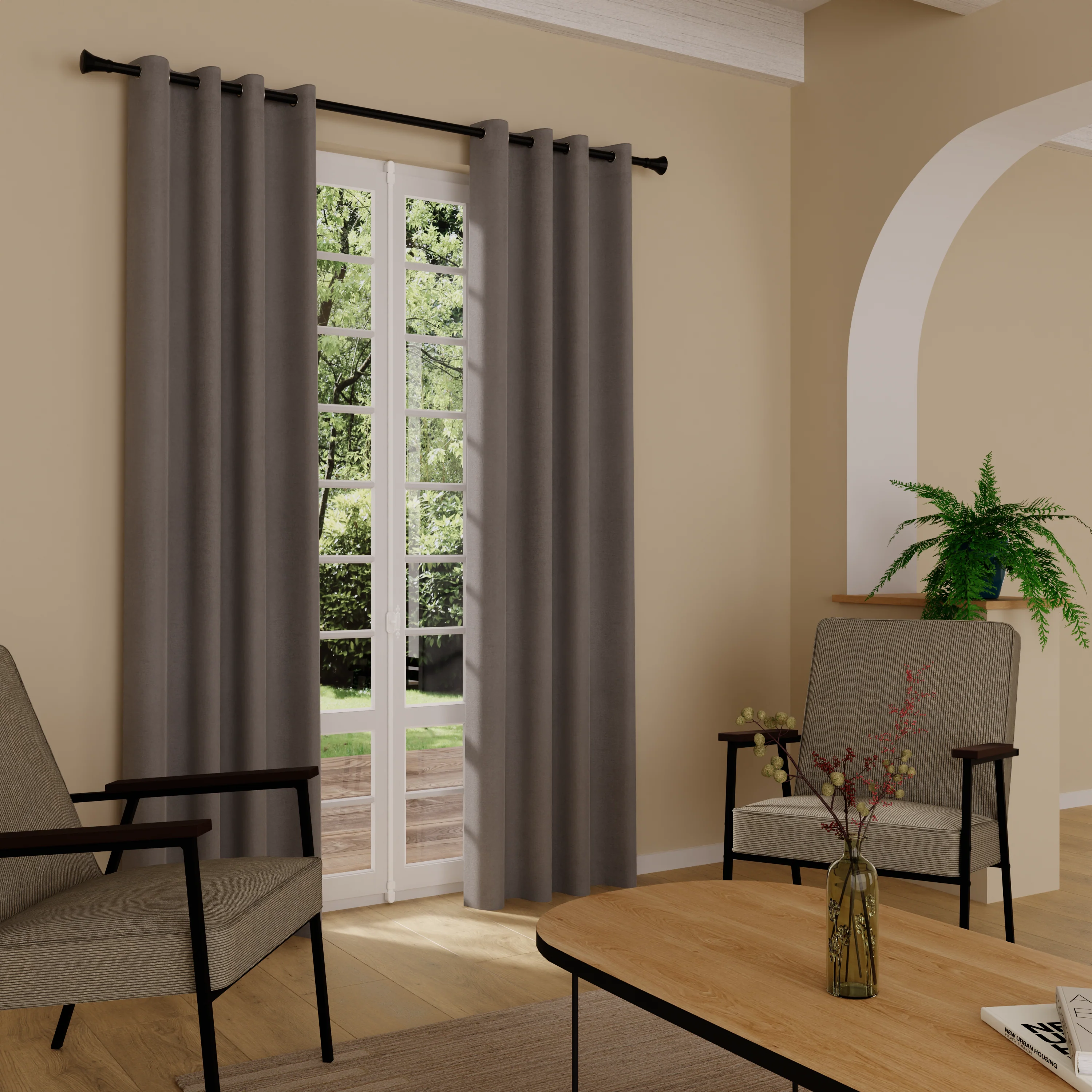 4MURS Rideau thermique KINLEY coloris gris 140 x 260 cm