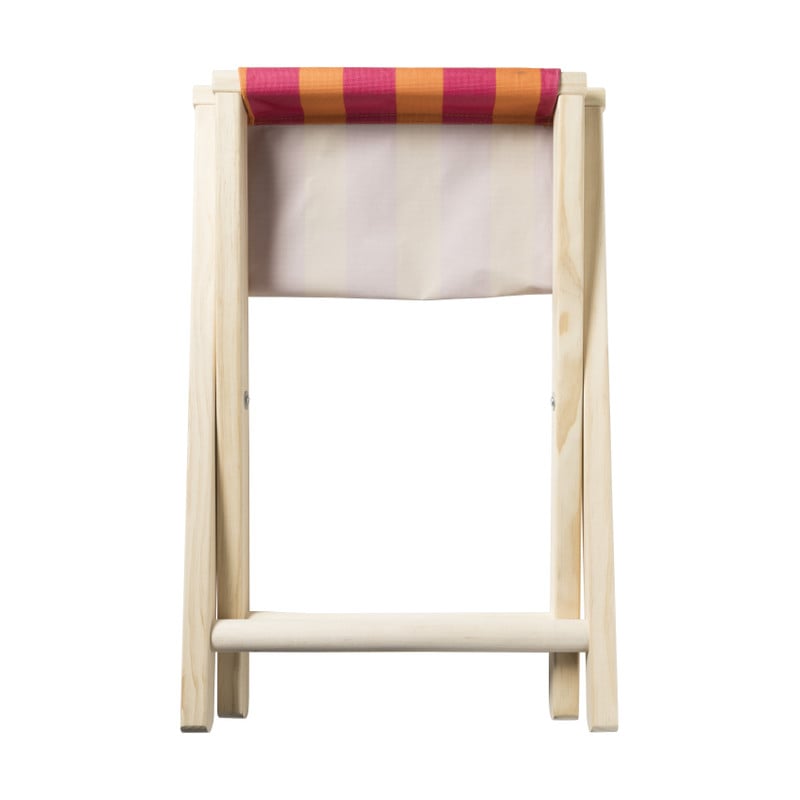 Opvouwbaar strandkrukje streep - roze/rood - 37x32x35 cm