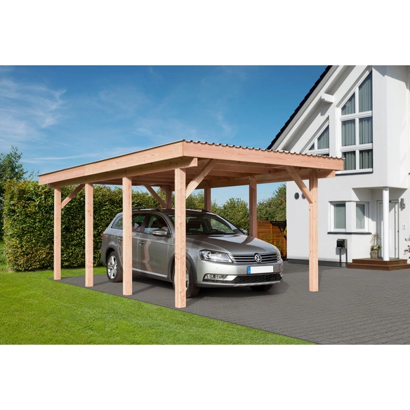 Einzelcarport »Erding 3«, Außenmaß BxT: 338 x 572 cm, braun, Holzart: Douglasie