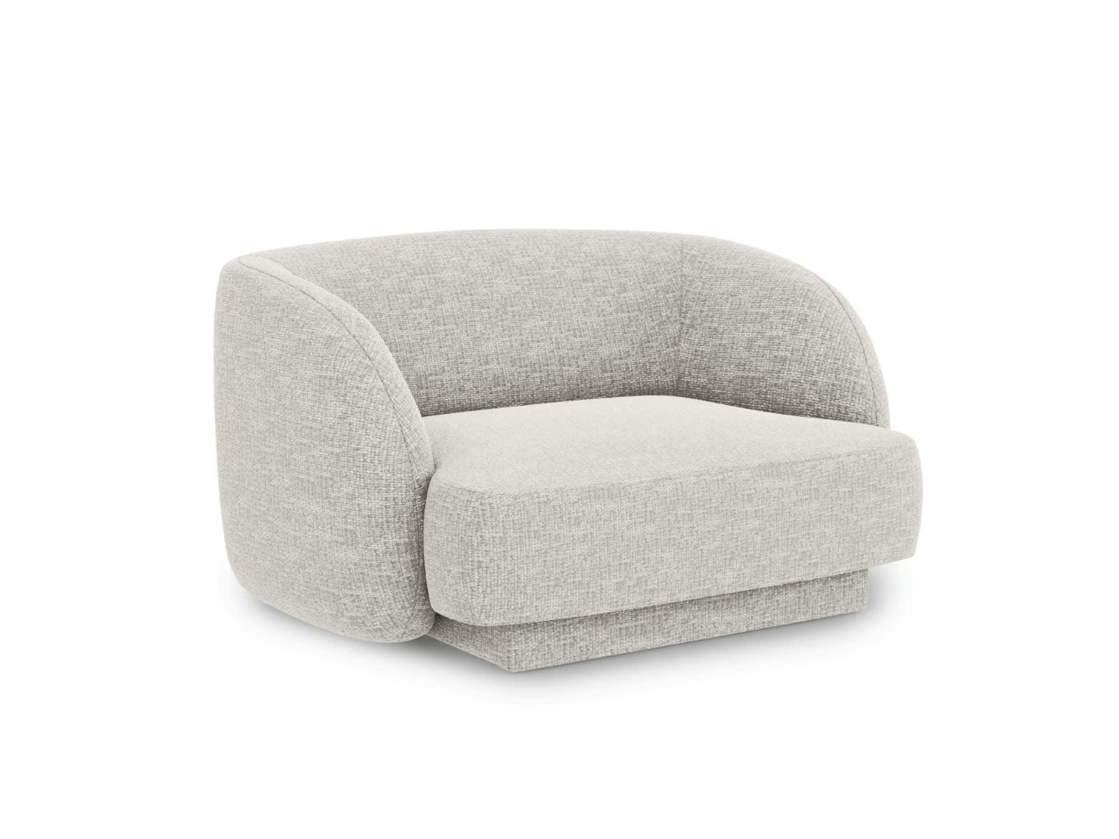 MILEY - Fauteuils en tissu chenille gris clair