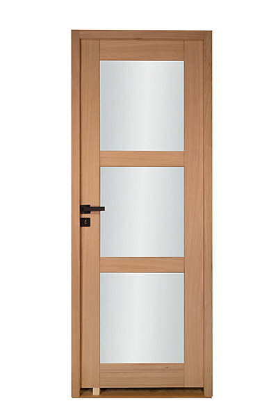 Bloc porte 3 Vitrages URSA bois chêne européen 2040 x 830 Gauche