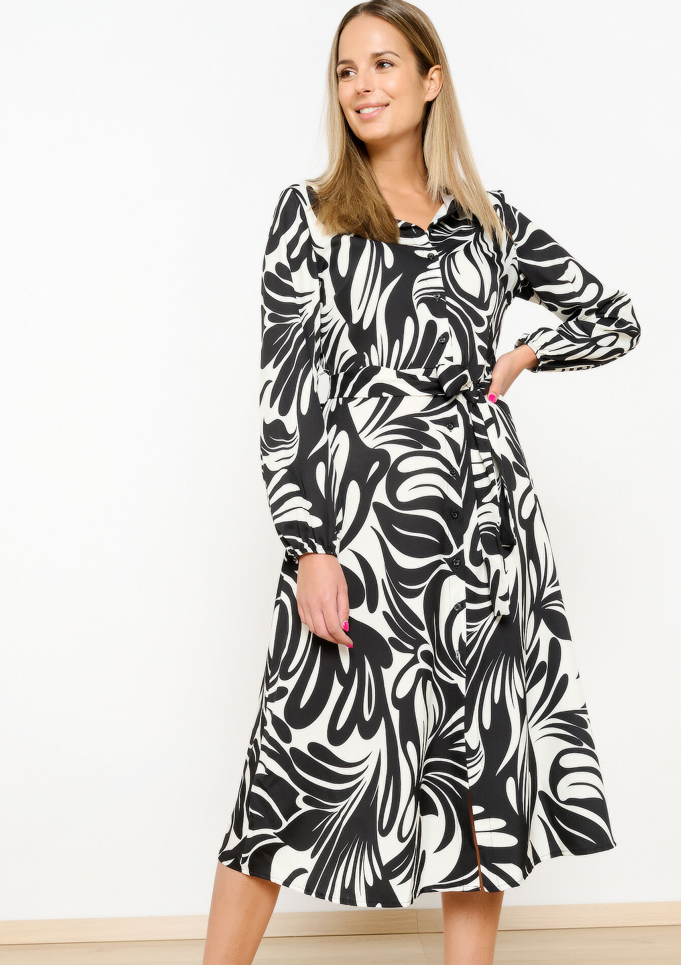 Hemdjurk met bladerprint