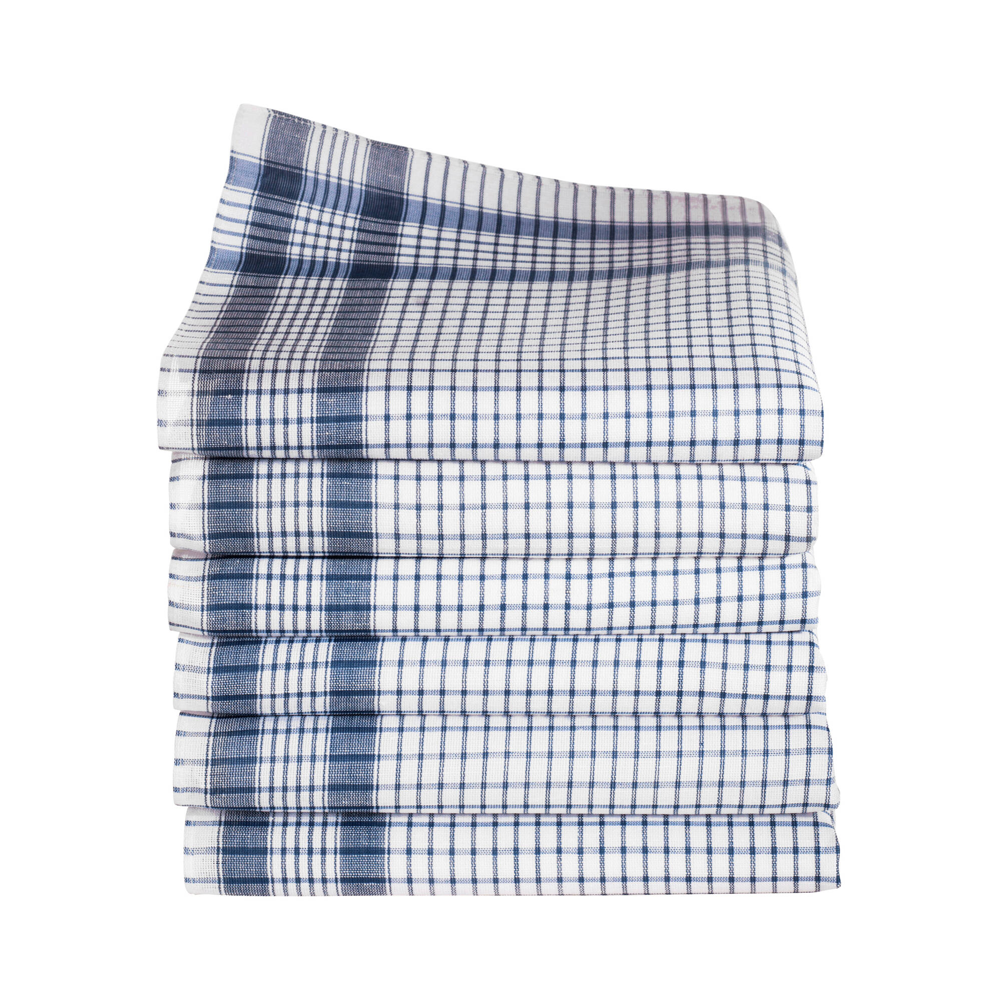 Mouchoirs à carreaux coton tissé teint - lot de 12