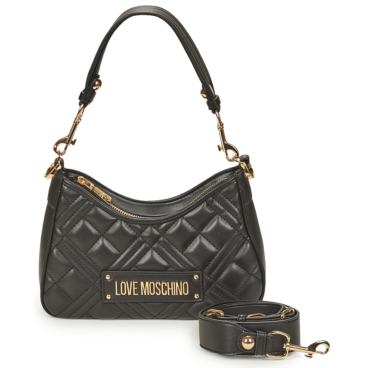 Love Moschino - LAMINATED QUILTED BAG JC4152 - Black