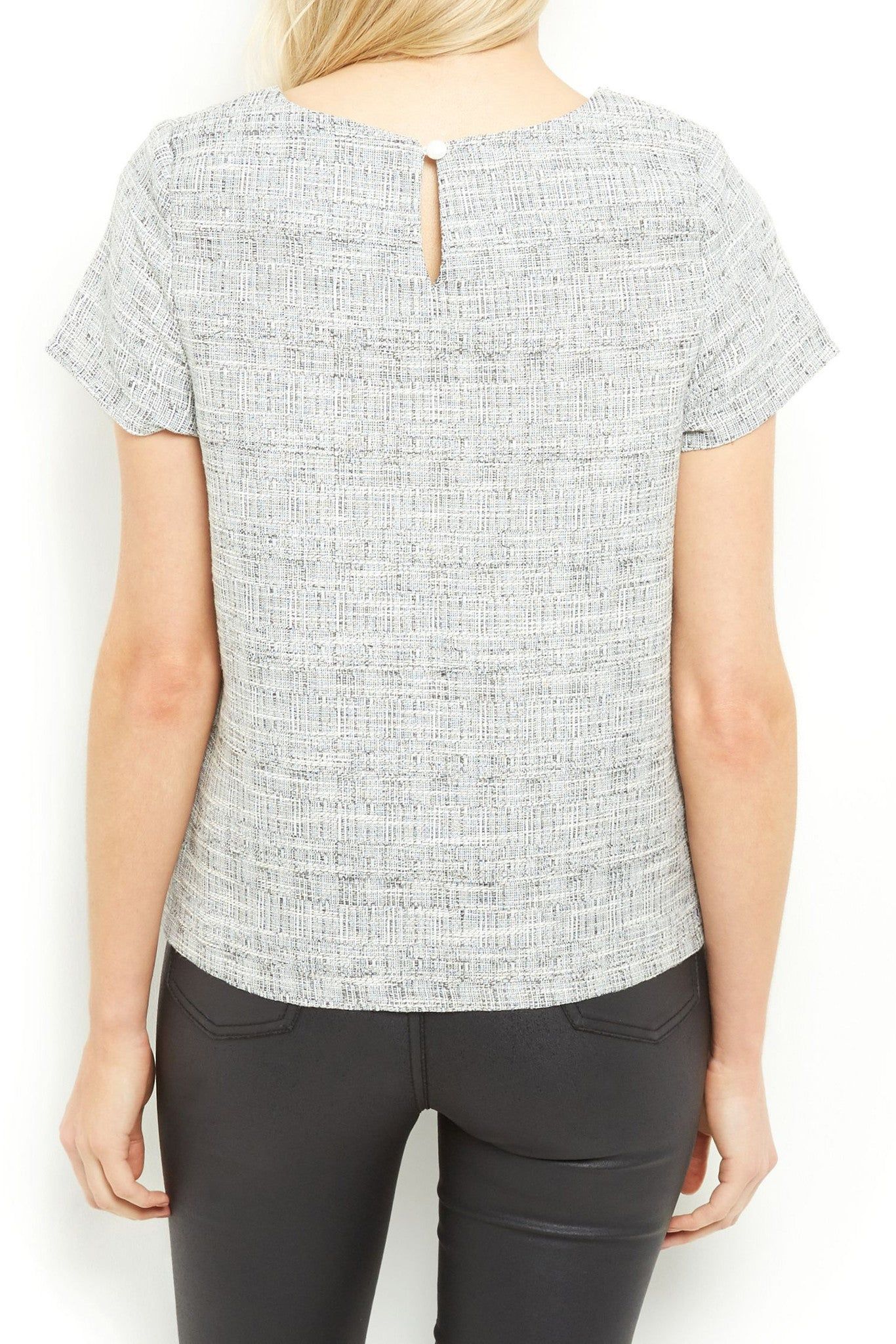 Cutie London Textured Boucle Short-Sleeved Top