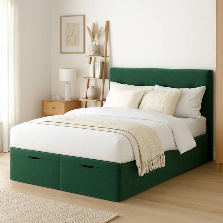 Millbrook Taylor Double Fabric End Lift Ottoman Bed - Green