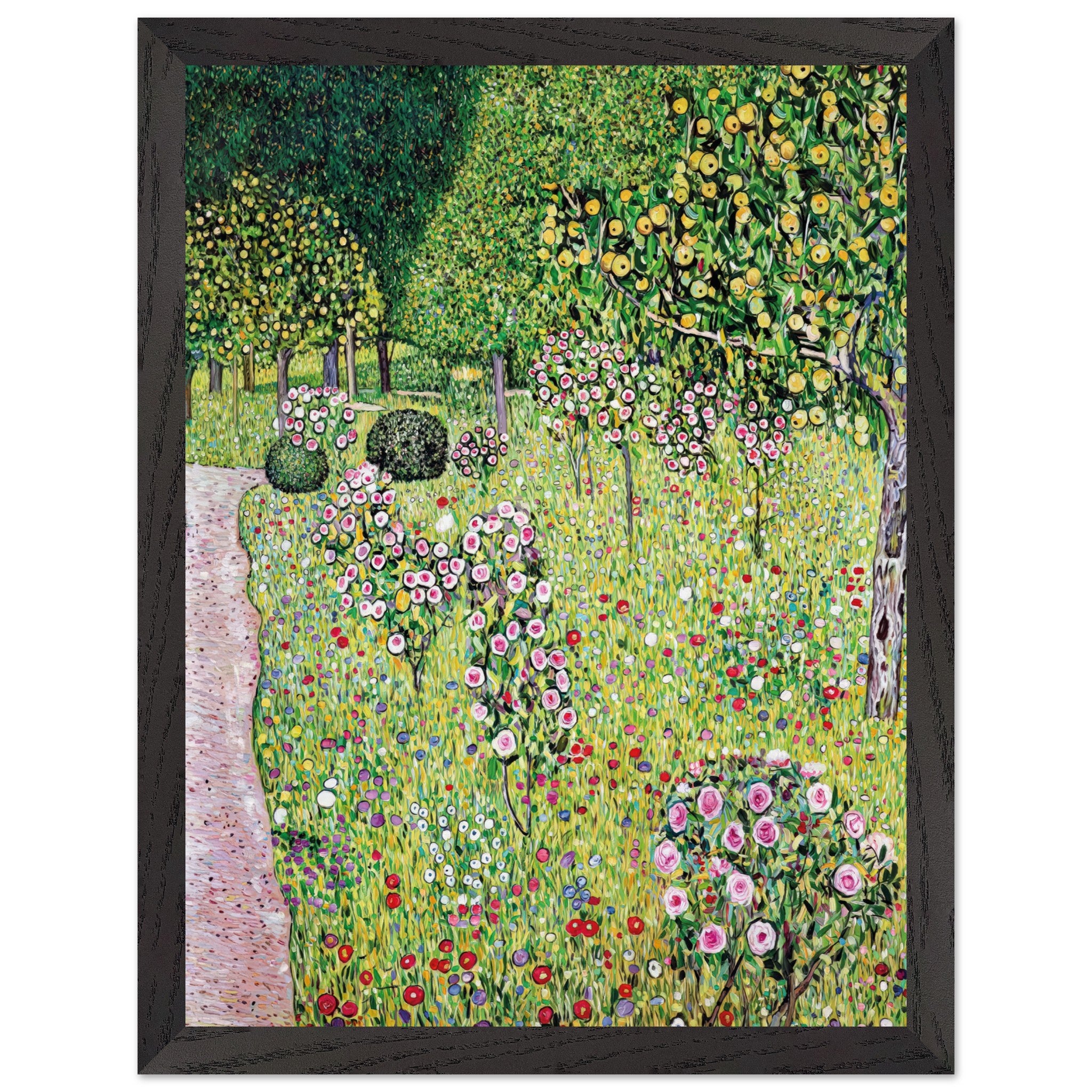 Artfulprints Poster met Lijst Gustav Klimt - Orchard with roses  - 30x40 cm - Groen