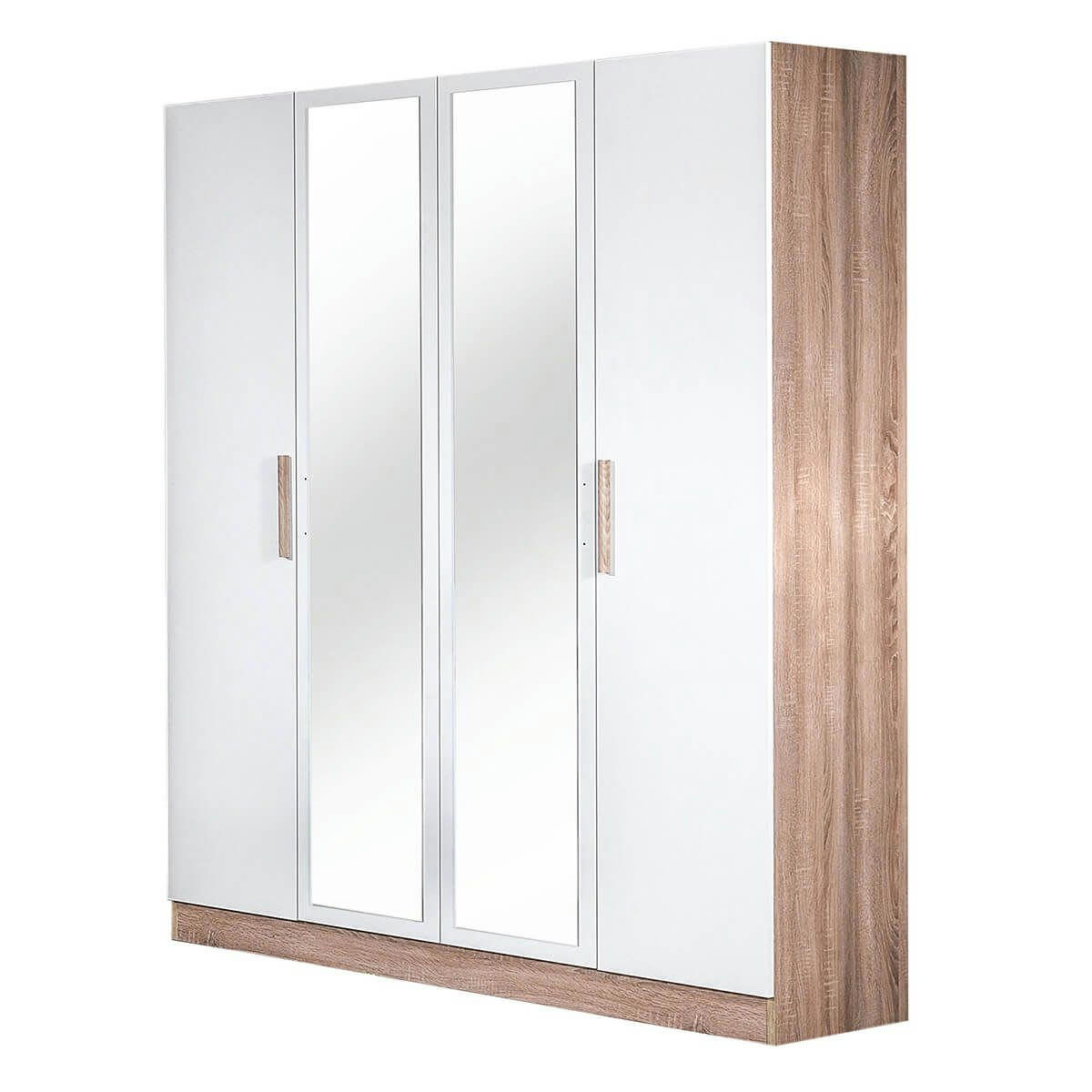 PREEM - Armoire  4 portes avec miroir central
