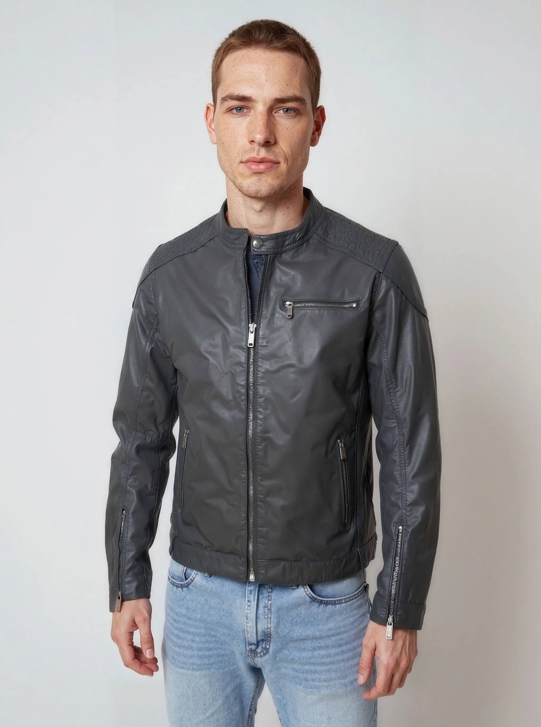 Veste vintage noire en cuir VILLY