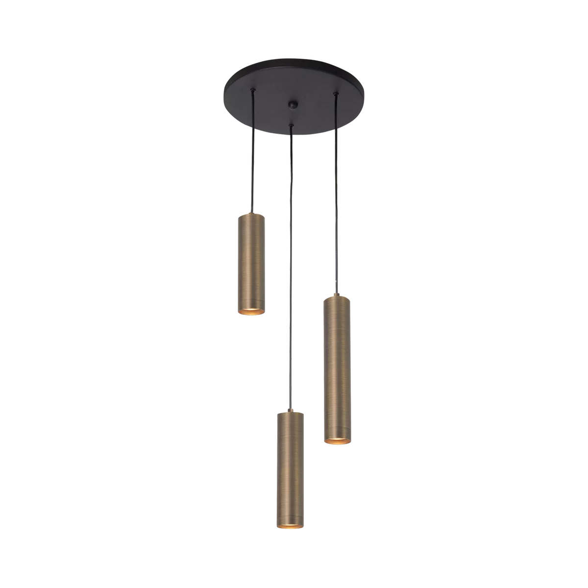 Highlight hanglamp Perugia - 3 lichts - 30 x 160  cm - zwart brons