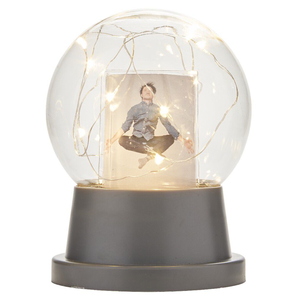 Cadre photo forme boule avec LED Ø10xH14cm (3 modèles)