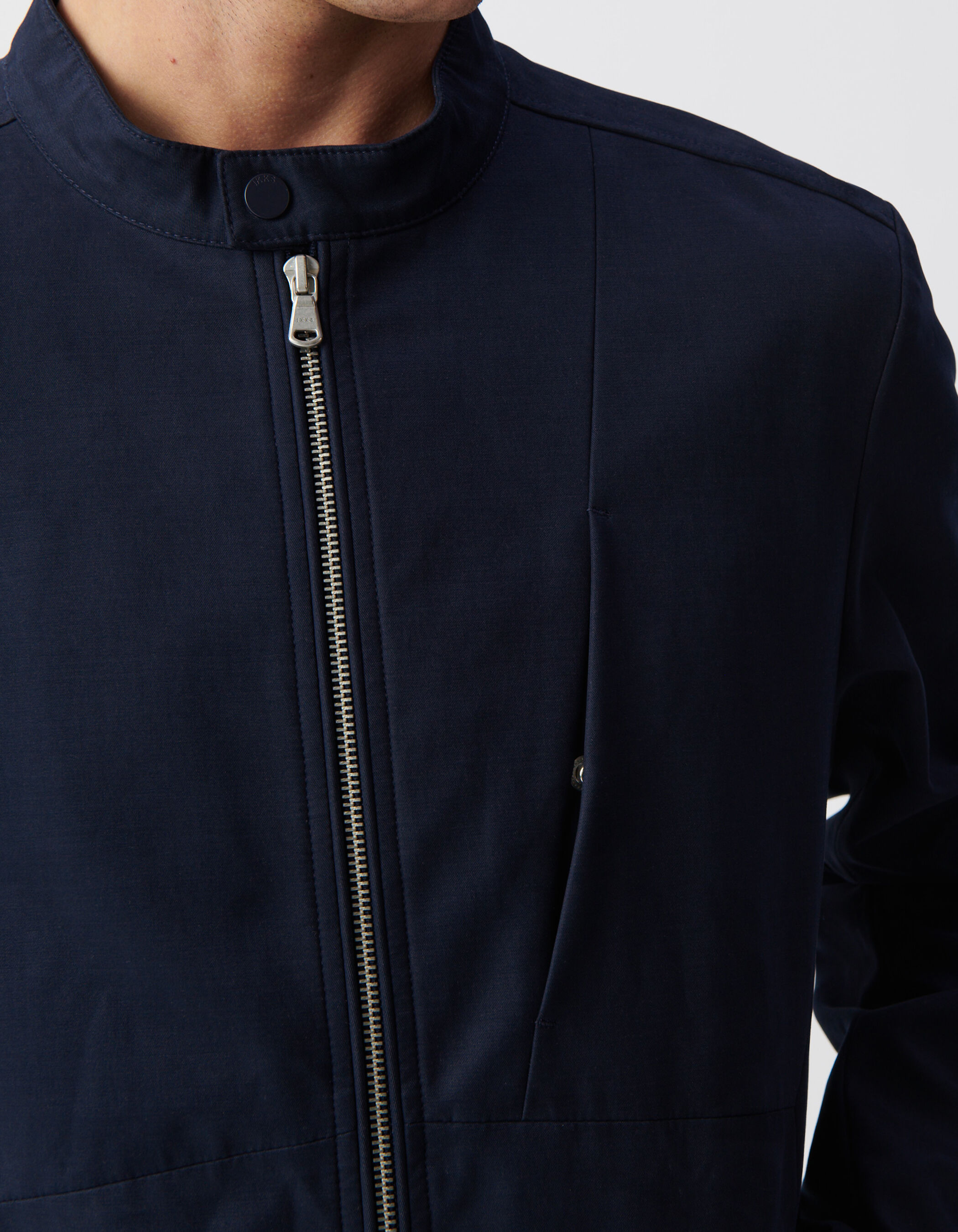 Blouson marine à col pressionné Homme