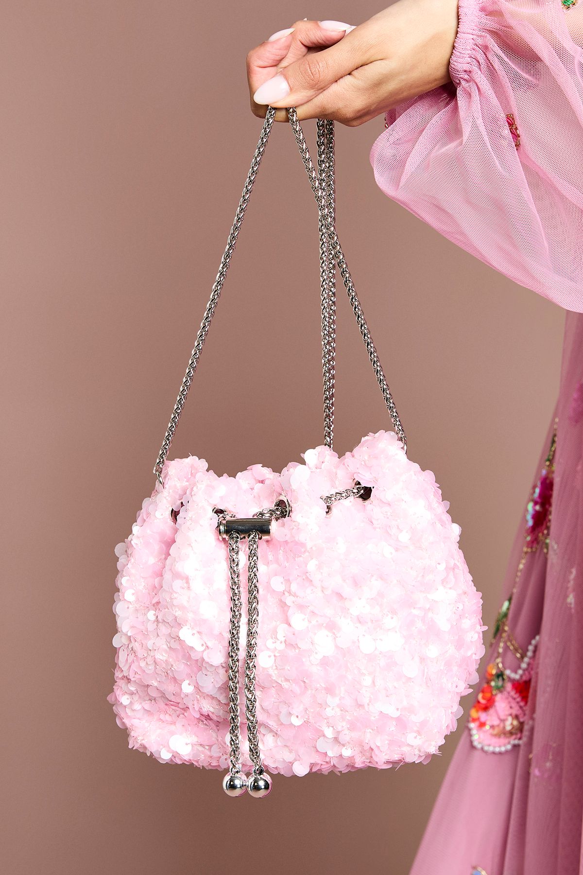 Coast Mia Drawstring Sequin Crossbody Bag