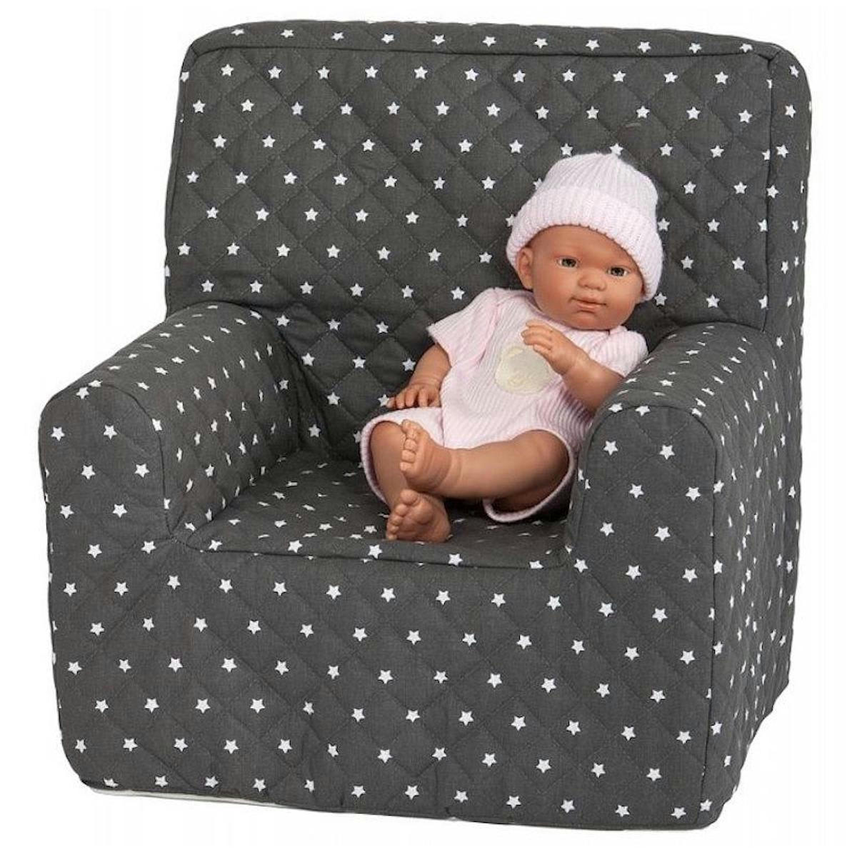 BARNA - Fauteuil enfant STARS gris
