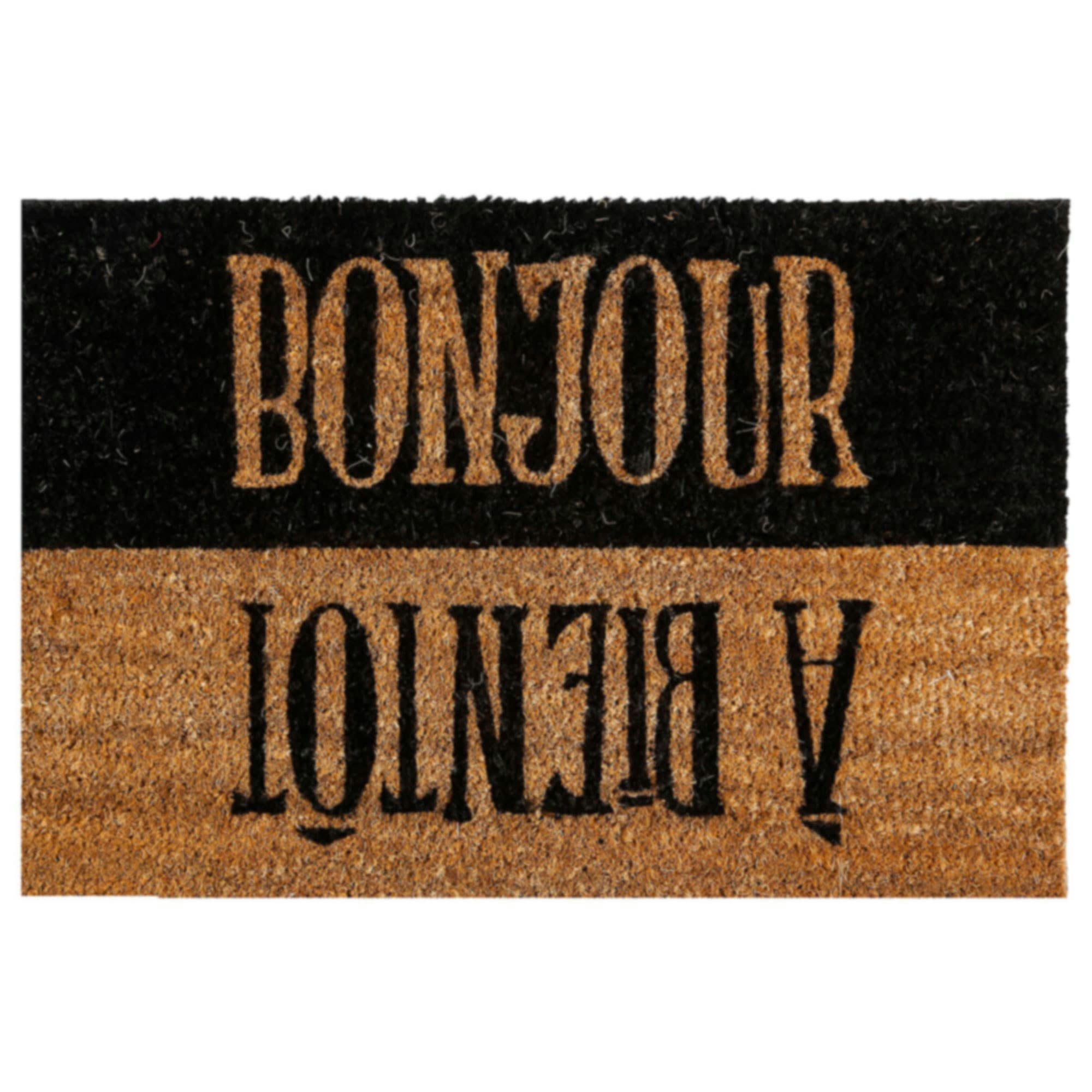 - Set de 4 paillassons coco Bonjour, A bientôt, Hello, Bienvenue - 60x40