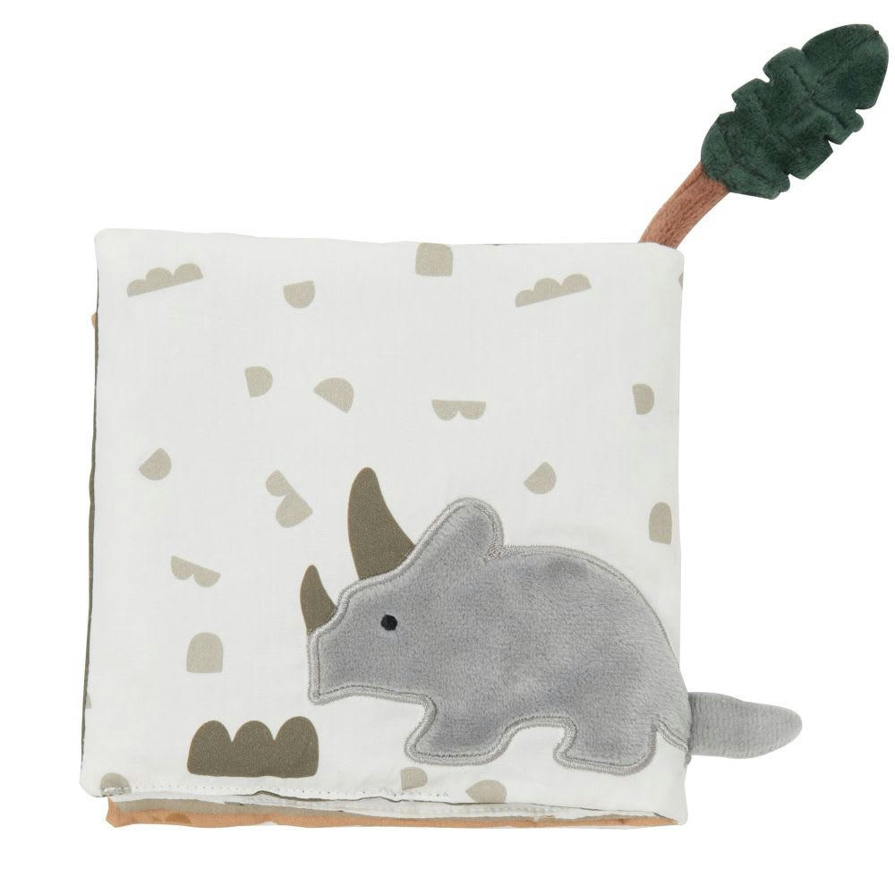 YUMA - Livre d'éveil dinosaure vert, beige et marron