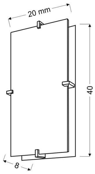 Plafon srebrno-biały prostokątny 20cm FRENA 2xE27x40W IP20 Candellux