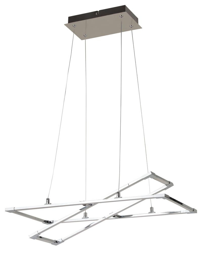 Lampa wisząca Kseros srebrno-biała LED 2x35W Neutralna biel 2600lm Apeti