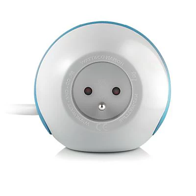 Multiprise Watt &Co Wattball 2x 16A   1 x 6A   2 x USB 2.1A blanc et bleu
