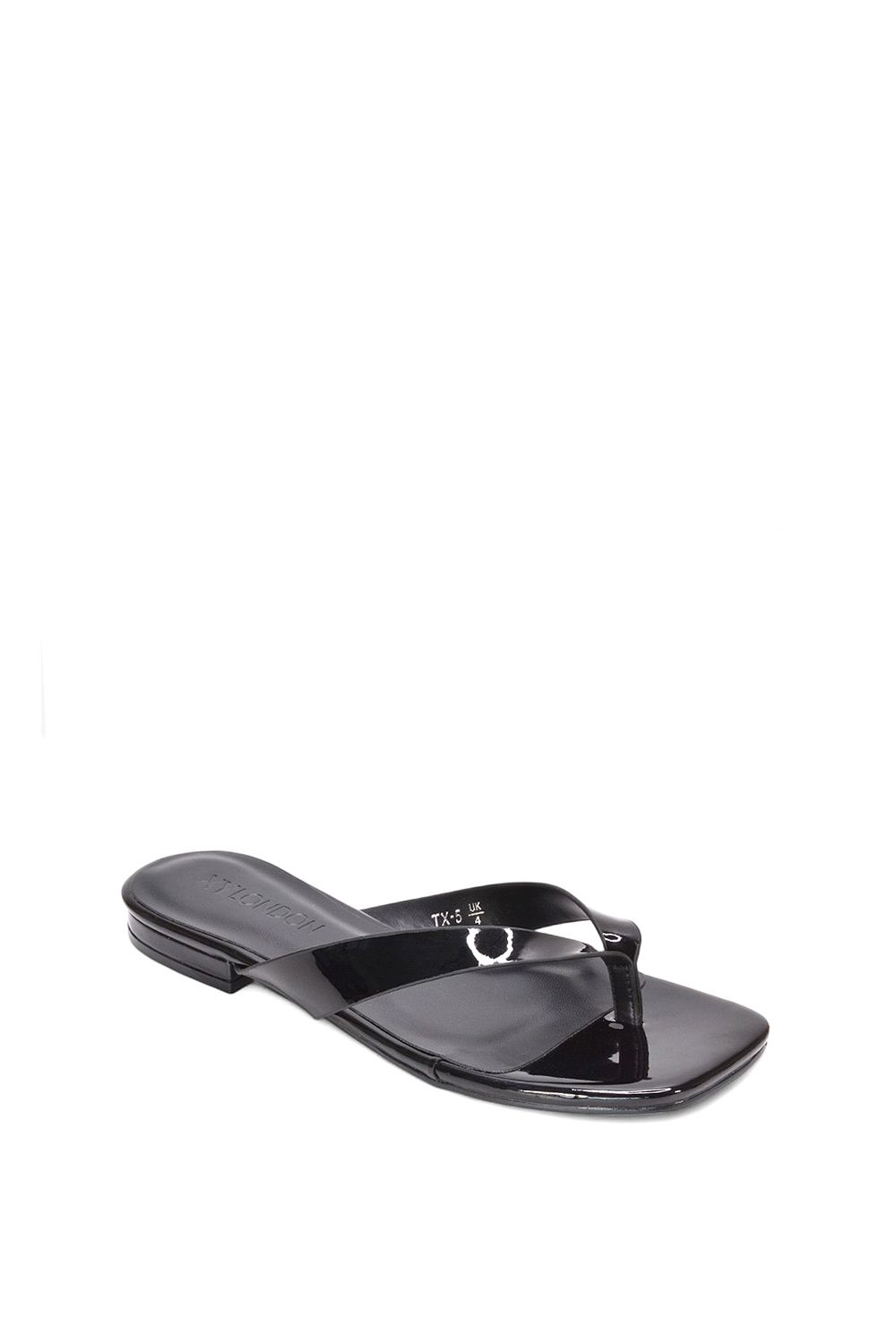 XY London Rio' Square Toe Slip On Flat Sandals With Thong Strap
