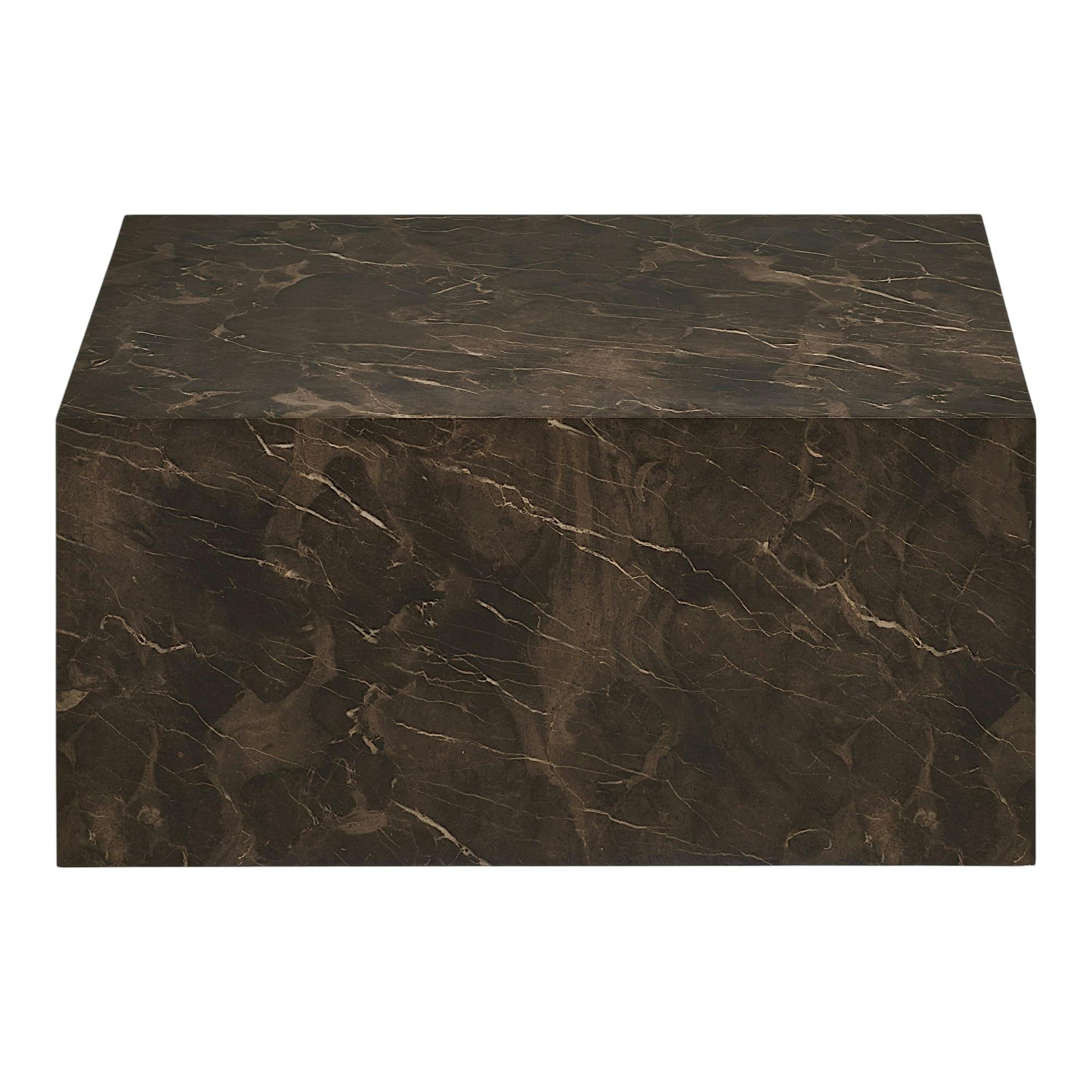 Table basse rectangulaire design effet marbre brun TORANO