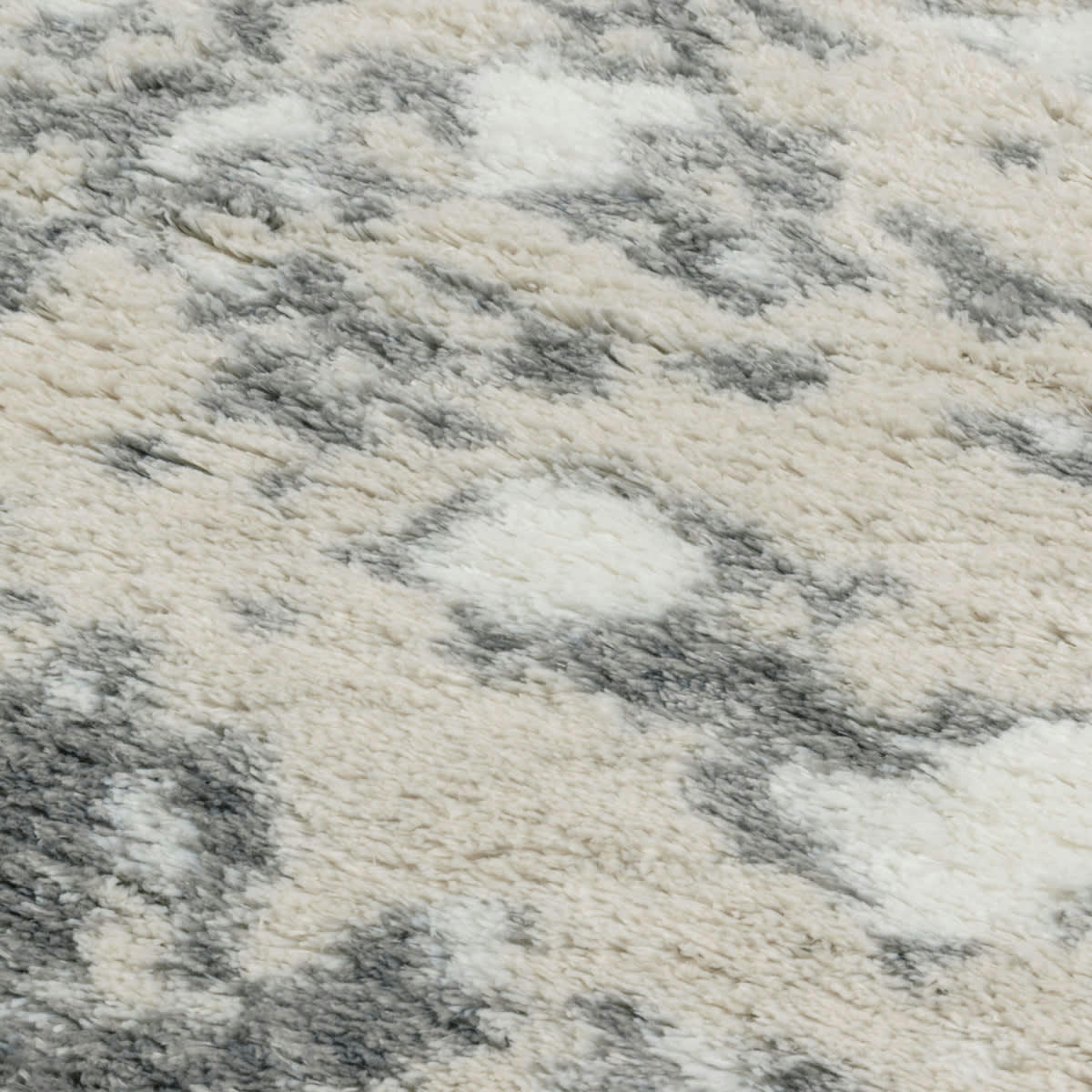 ALENA - Tapis Salon shaggy Léopard Gris et Beige - 80x150 cm