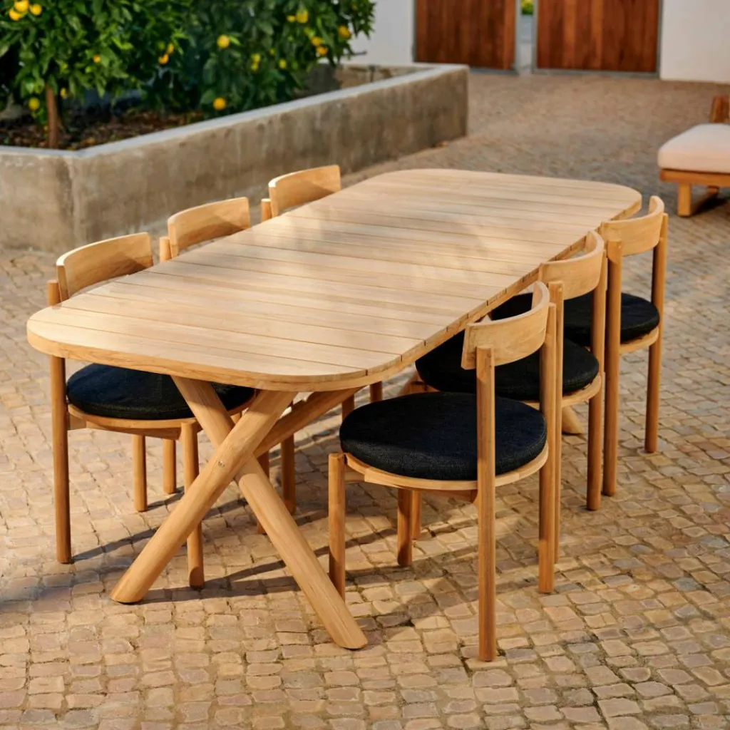 Tables De Jardin|Sets De Jardin^CASA JULES Set De Jardin Avec Coussins De Chaise Noir
