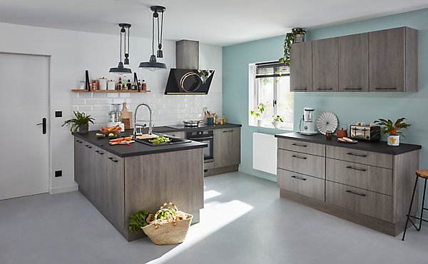 Caisson bas de cuisine blanc l.15 x H.72 x P.57 cm, GoodHome Caraway
