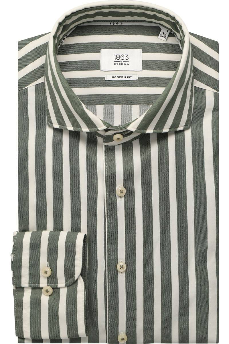 ETERNA 1863 Modern Fit Hemd grün, Gestreift