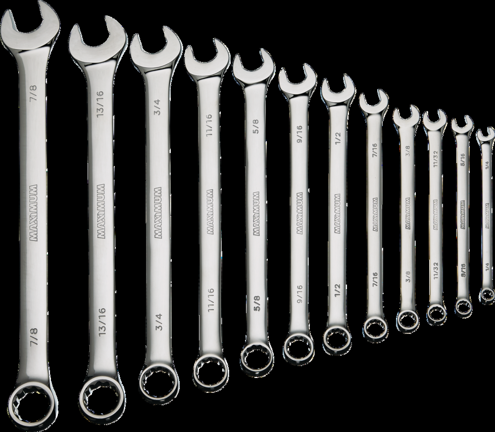 MAXIMUM Clinch Long Beam Wrench Set, SAE, 12-pc