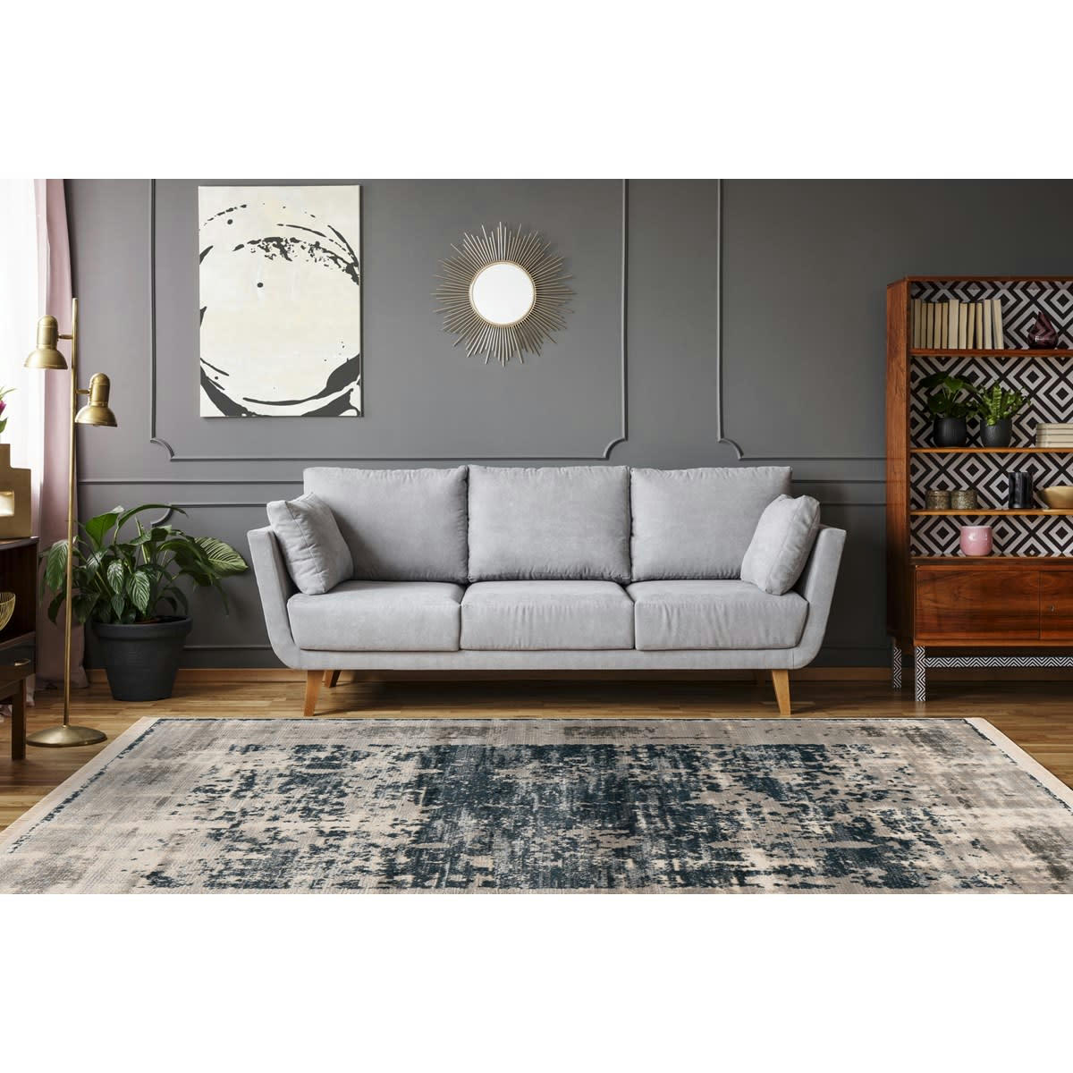 NODEA - Tapis de salon en polypropylène beige 160x230 cm