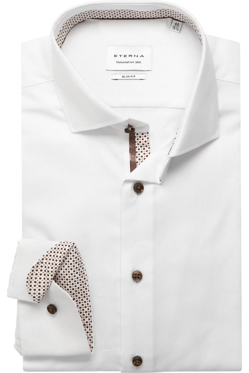 ETERNA Slim Fit Hemd weiss, Strukturiert