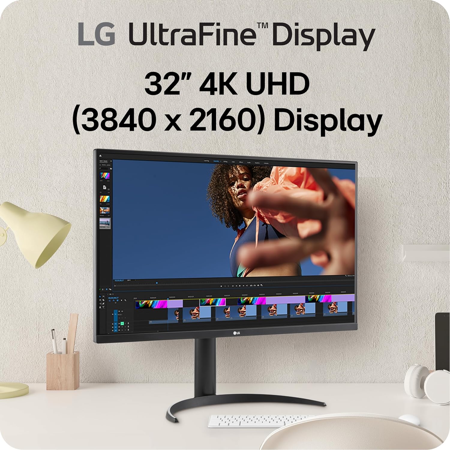 LG 32UR550K-B 32-inch Ultrafine 4K UHD (3840 x 2160) Computer Monitor  HDR10  60Hz  HDMI  DisplayPort  Tilt/Height/Pivot Adjustable Stand  Black