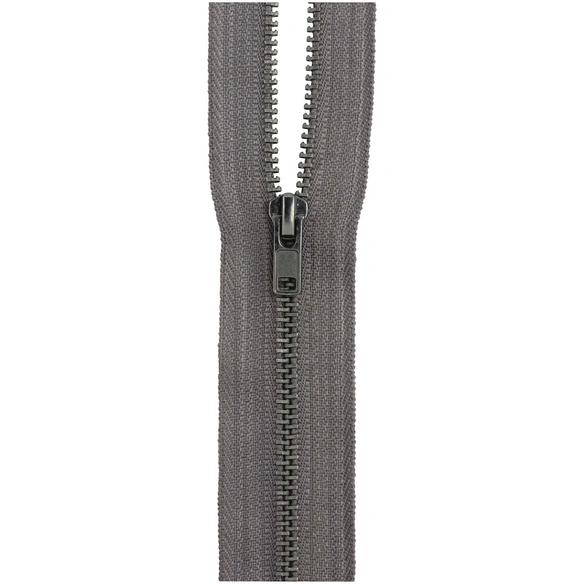 Reißverschluß, grau, Polyester/Messing